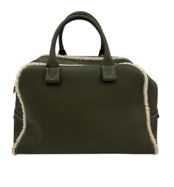 Bolso Cuadrado, Piel/Lana, Verde, 4*